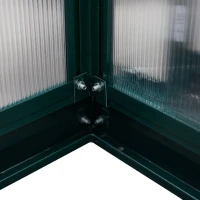 Outsunny Walk-In Garden Greenhouse Aluminum Polycarbonate with Roof Vent for Plants Herbs Vegetables 6' x 4' x 7' Green(m-10)