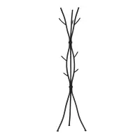 Monarch 74" Modern Tree Branch Inspired 12-Hook Metal Coat Tree Hanger Rack - Hammered Black Finish(m-1)