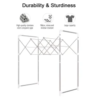 HOMCOM Multi-Purpose Garment Hanging Rack Foldable Laundry Drying Rack(m-6)