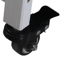 PawHut Portable Rabbit Playpen with Slide-out Trays & Ramp, Fir Wood, 34.75" H, Ideal for Small Animals & Pets(m-10)