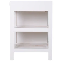HOMCOM Compact Rustic Padded Wooden Shoe Rack Bench Organizer With Drawers - Country White(m-8)