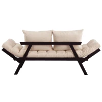 HOMCOM Convertible Adjustable 3-Position Sofa Bed Couch Chaise Lounge with Pillow(m-8)