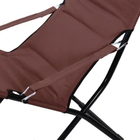 Outsunny Beach Chair Portable Ergonomic w/ Armrest Brown(m-9)