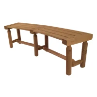 Outsunny 4.5ft Rustic Log Backless Garden Bench Natural Wood Patio Lounge Seating Garden Furniture All Weather(m-1)