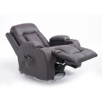 Open Box HOMCOM Luxury Faux Leather Heated Vibrating Massage Recliner Chair with Remote - Dark Brown(m-6)