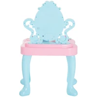 Qaba Kids Pretend Vanity Play Set Princess Girl Magic Dressing Table with Hair Dryer Makeup Table(m-5)