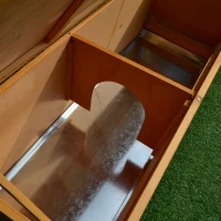 PawHut Wooden Rabbit Hutch Bunny Cage with Openable Waterproof Roof, No Leak Tray Sturdy Fir Wood Build for Indoor/Outdoor(m-10)