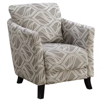 Monarch Plush Transitional Style Farmhouse Accent Armchair - Taup Leaf Design(m-1)