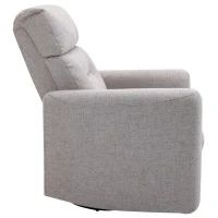 HOMCOM Manual Recliner Swivel Rocker Chair Theater Chair Single Sofa with Linen Fabric for Living Room Bedroom, Beige(m-15)