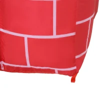 HomCom 6' Tall Outdoor Animated Inflatable Christmas Lawn Decoration - Santa in a Chimney(m-19)