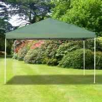 Outsunny 13x13ft Easy Pop up Tent Outdoor Sun Shelter with Carrying Bag Green(m-1)
