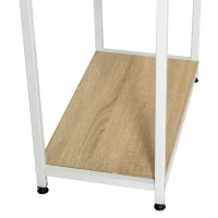 HOMCOM 94.5in Industrial Double Computer Desk with Hutch and Storage Shelves, Extra Long Two Person Home Office Desk, Writing Table Workstation for 2 People with CPU Stand, Oak Wood Grain(m-14)