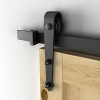 HOMCOM 6.6FT CARBON STEEL Sliding Wood Barn Door Hardware Track Set Door System Arrow Shape(m-4)