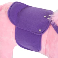 Qaba Kids Walking Pony Ride on Horse Rocking Toy Wheels & Footrest Neigh Sound Child Gift Pink(m-8)