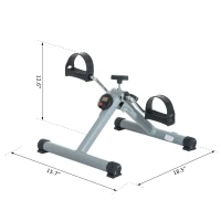 Soozier Cardio Mini Cycle Arm Leg Exercise Pedal Bike with LCD Display Home Gym Workout Trainer(Grey)(m-3)
