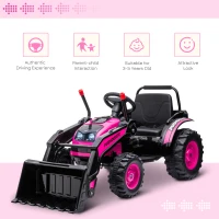 Aosom 6V Kids Rechargeable Battery Powered Truck with Adjustable Bucket, High/Low Speed Realistic Sound, Pink(m-4)