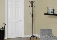 Monarch 70" 12-Hook Metal Coat Tree Hanger Rack - Black Finish(m-2)