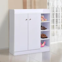 HOMCOM Wood Shoe Cabinet 2 Door 12 Pairs Entryway(m-1)