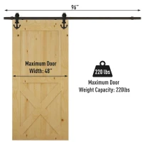 HOMCOM Boat Anchor Sliding Barn Door Track Kit Modern for Wooden Door(m-3)