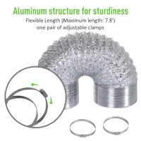 DURHAND 4 Inch Inline Fan Carbon Filter Duct Combo 2 Clamps Hydroponics Grow Room Tent Ventilation Kit(m-6)