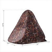 Outsunny Pop Up Ground Hunting Tent Outdoor Shooting Birdwatching Blind Hide Tent w/ Carry Bag 1-2 Person Portable Camouflage(m-3)