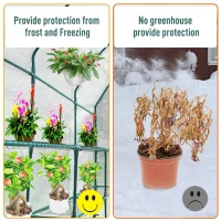 Outsunny 7' x 3' x 7' Outdoor Walk-In Greenhouse, Plant Nursery with Roll-up Windows, PE Cover, and 3 Wire Shelves(m-9)