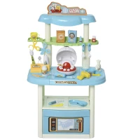 Qaba 43 PCS Pet Vet Dentist Playset Kids Medical Toy Set Doctor Kit Pretend Play(m-5)