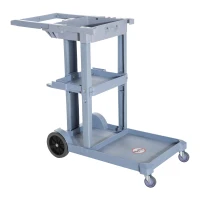 HomCom 3 Shelf Commercial Cleaning Rolling Janitor Cart With 25 Gallon Vinyl Bag(m-9)