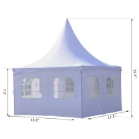 Outsunny Summer Clearance 13x13ft Pagoda Party Tent  Gazebo Canopy White(m-3)