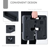 Outsunny 4-Piece HDPE Canopy Tent Weights with a Slotted No-Pinch Design, Side Carry Handles, & Sand/Water Fill(m-5)