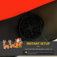 HOMCOM 8ft Long Christmas Inflatable Santa Claus with Sleigh and Reindeer, Outdoor Blow-Up Yard Decoration with LED Lights Display(m-6)