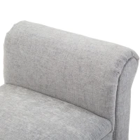 HOMCOM 52" Linen Upholstered Accent Ottoman Bench With Armrests, Light Gray(m-15)