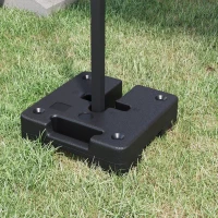 Outsunny 4-Piece HDPE Canopy Tent Weights with a Slotted No-Pinch Design, Side Carry Handles, & Sand/Water Fill(m-9)