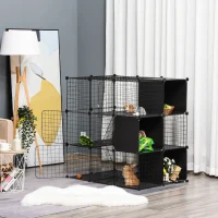 PawHut Spacious Chinchilla Cage - Multi-Level with Doors, Storage Shelf, 41.25" L x 27.5" W x 41.25" H, Ideal for Small Animals(m-1)