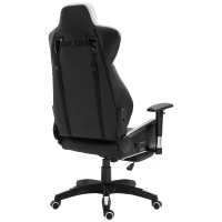 Vinsetto Executive Racing Chair Adjustable Padded Seat with Wheels Black/ White(m-7)