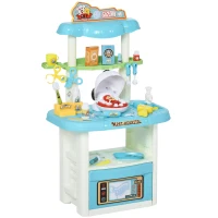 Qaba 43 PCS Pet Vet Dentist Playset Kids Medical Toy Set Doctor Kit Pretend Play(m-1)