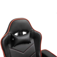 Vinsetto High Back Racing Style Gaming Chair, PU Leather Gamer Recliner Chair with Swivel Pedestal Base, Adjustable Footrest, and Head Pillow, Black(m-10)