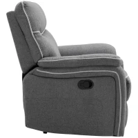 HOMCOM Manual Recliner Armchair with Thick Padded Headrest, Back and Footrest and Adjustable 150 Degree Angle, Grey(m-17)