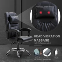 Vinsetto Executive Head Massage Office Chair 360° Swivel Adjustable Height Black(m-4)
