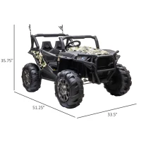 Aosom 12V Kids Ride On Truck, 10Ah Electric Car Off-Road UTV with Bluetooth, Remote Control, Suspensions, USB, MP3, Lights, 3 Speeds & 4 Motors, Green(m-3)