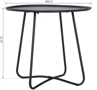 HOMCOM Iron Coffee Table Side Table Round Table Metal Frame Cross Legs Design Black(m-3)