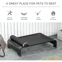 PawHut Elevated Dog Bed w/ Removable Pillow, Raised Pet Bed w/ Steel Frame & Breathable Mesh Fabric for Large Sized Dogs, Black(m-5)