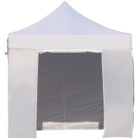 Outsunny 9.4' Folding Gazebo Metal Canopy Party Tent With Sandbag Adjustable Height White(m-4)