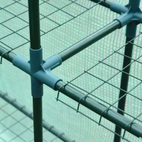 Outsunny 8' x 6' x 7' Portable Water/UV Walk-In Greenhouse Hot House with 18 Shelves, Weather Cover, & Roll Up Door(m-11)