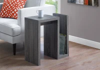 Monarch 24" Modern Wood Grain Side Accent Table with Magazine Storage - Grey Tones Finish(m-2)