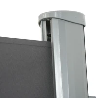 Outsunny 10' Retractable Folding Patio Privacy Side Awning with 50+ UV Protection, 2 Wall Brackets, & Polyester, Grey(m-11)