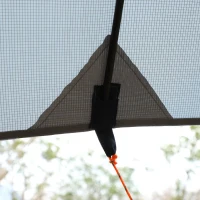 Outsunny Easy-Out Self Standing Rooftop Car Awning with PU Polyester Fabric for Sun-Shade & UV/Water Protection, Grey(m-10)