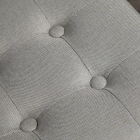 HOMCOM Tufted Ottoman Linen-Touch Fabric Upholstered Footrest Stool with Anti-Slip Pads, Light Grey(m-7)