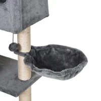 PawHut Cat Tree Tower with Sisal-Covered Scratching Posts and Ladders for Climbing and Playing(m-11)