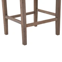 Open Box HomCom 40” Tufted Counter Height Bar Stool Dining Chair Set of 2 - Cream White(m-6)